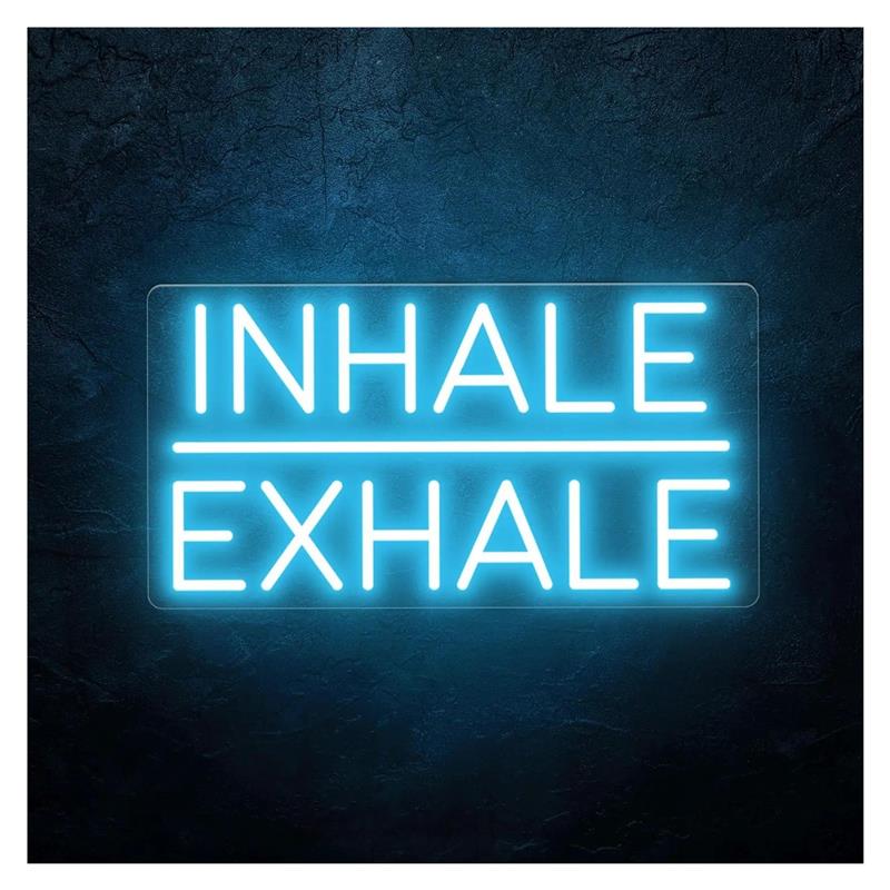 Yoga Fitness Holiday - Inademen Uitademen Neon Sign Light Dimbaar