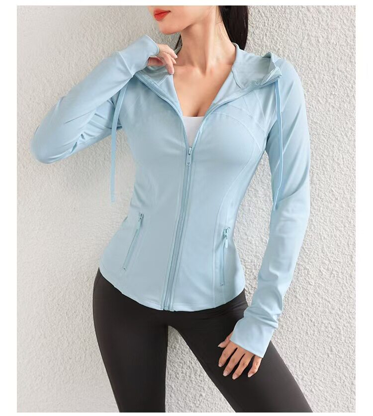 Yoga Fitness Hoodie - Dames Yoga-jas met lange mouwen, afslankende