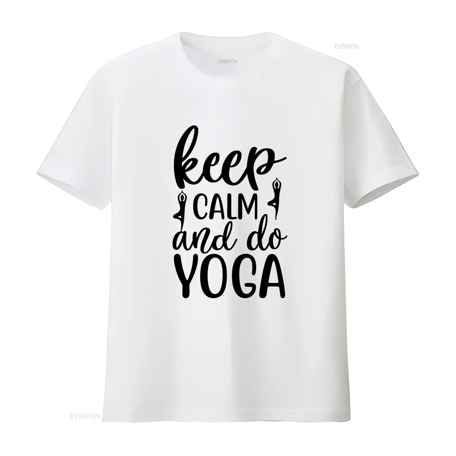 Yoga Fitness Quotes - Blijf kalm en doe yoga T-shirt