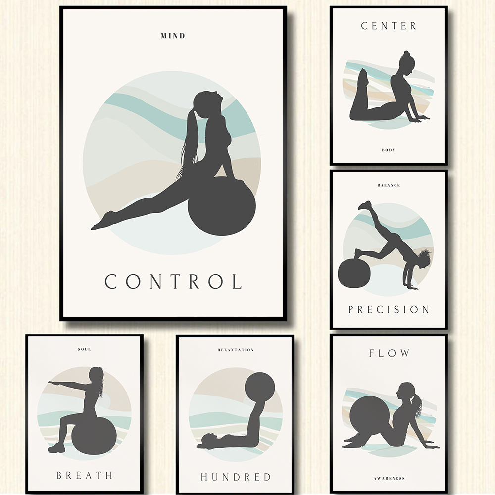 Yoga Fitness Quotes - Minimalistische Pilates Yoga Fitness Meisje Motiverende