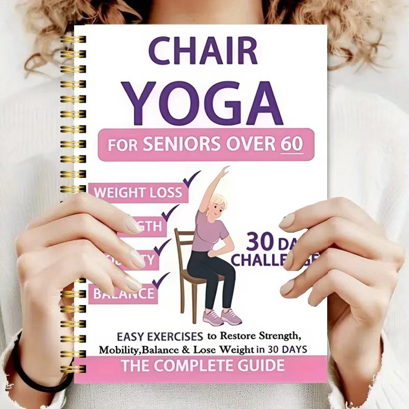 Yoga Fitness Journal - Yoga-oefenboek voor senioren, 50 pagina's, zittende