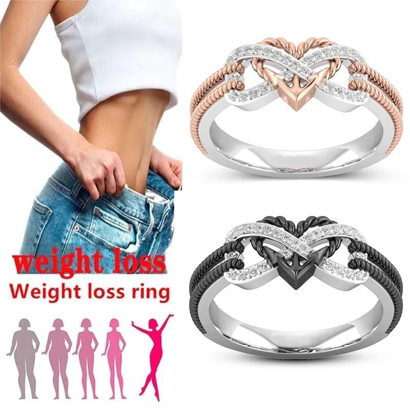 Yoga Fitness Gifts - Zwart Rose Goud Kleur Hart Ringen
