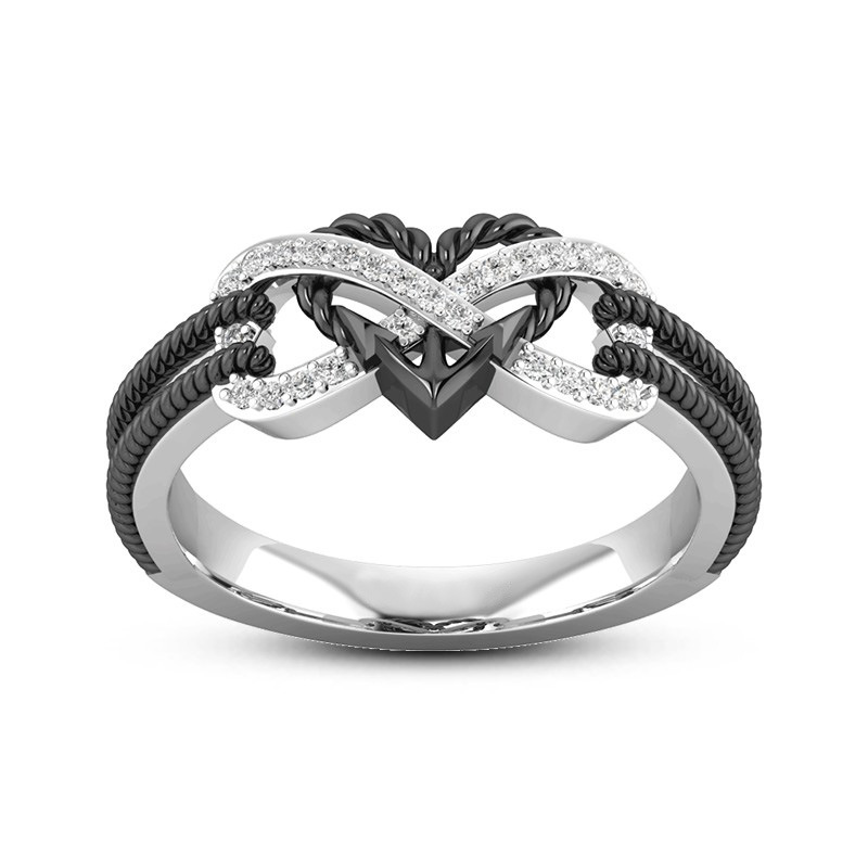 Zwart Rose Goud Kleur Hart Rin - Yoga Fitness Gifts recensie en prijs