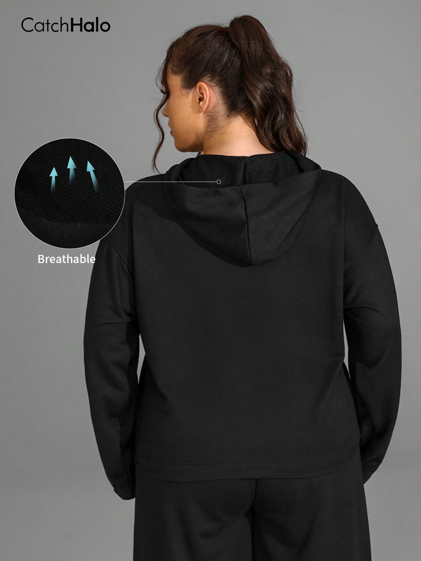 Plus size cropped hoodie voor  - Yoga Fitness Hoodie recensie en prijs